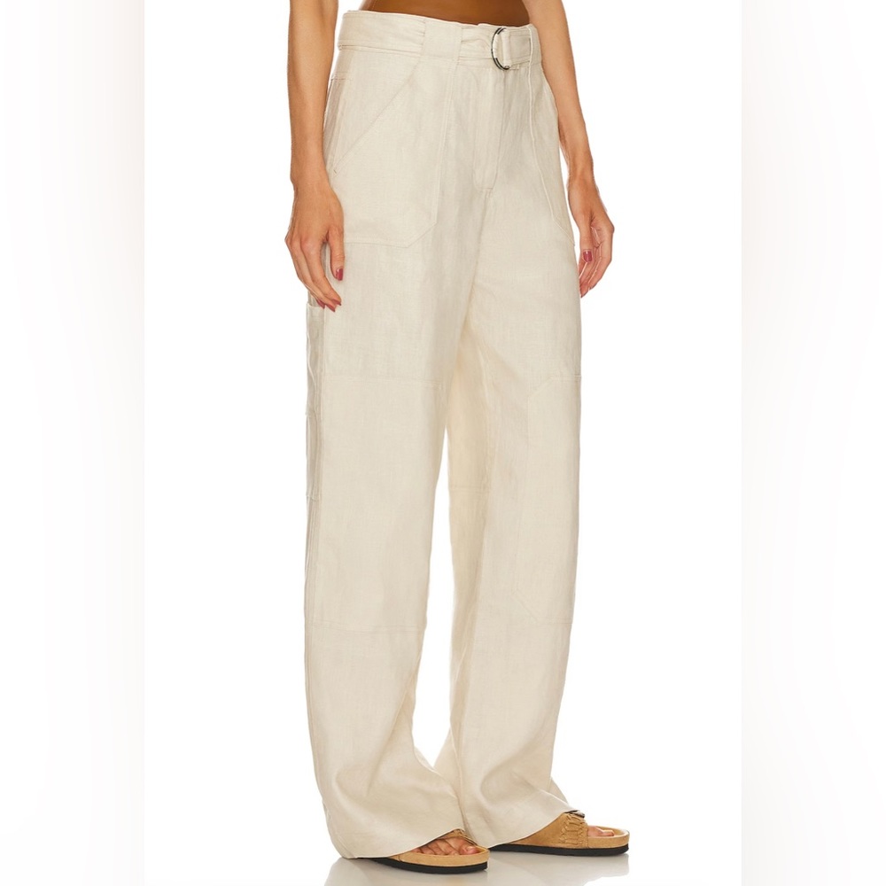 GRLFRND The Linen Cargo Pant in Natural Linen - Picture 3 of 4